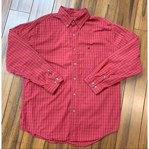 Carhartt Long Sleeve Button Down Shirt Red Large